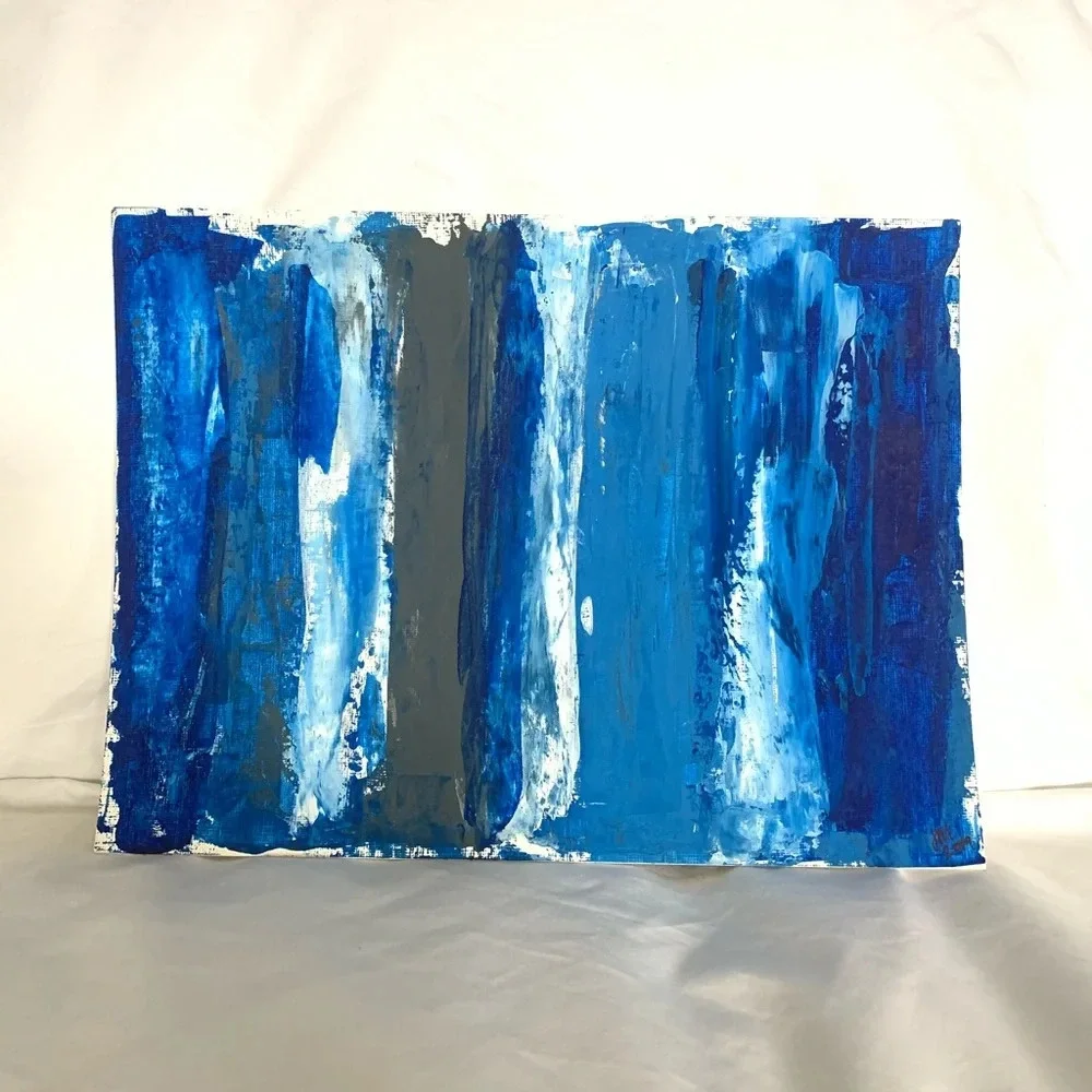 Original Art - blues, grey and white 9x12